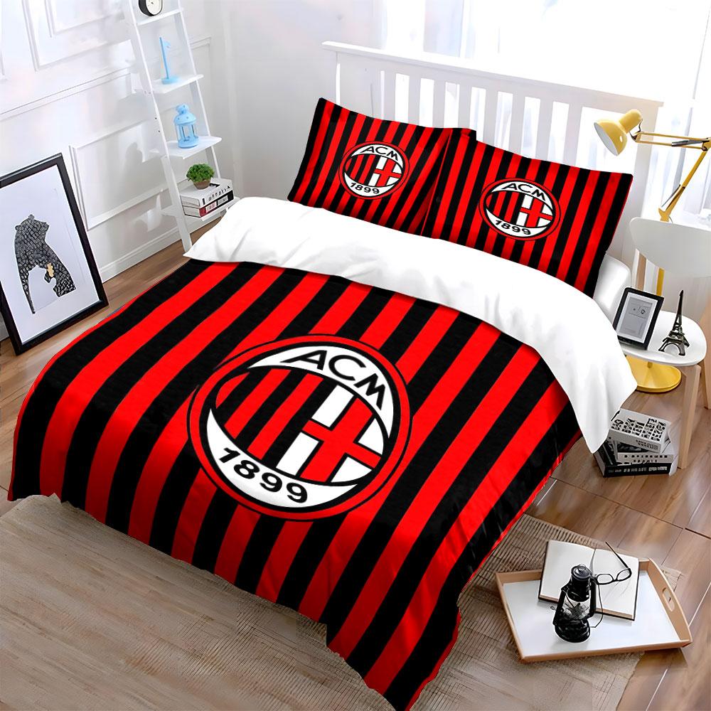 Red-black stripes, ACM logo. Bedding sets Duvet cover sets Duvet covers Pillowcases(1 * Duvet Cover 2 * Pillowcases without duvet insert)