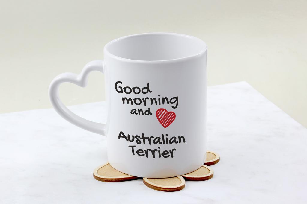 Australian Terrier, Aussie - cup with a dog, adorable cup with a heart-shaped handle, universal gift from the Art-Dog brand