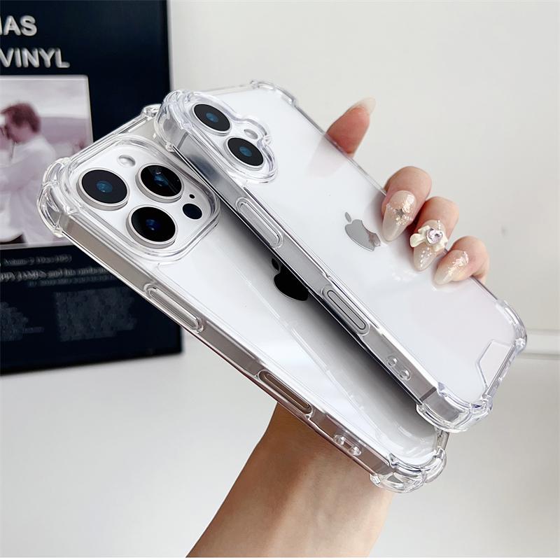 Роскошный прозрачный противоударный бронированный чехол для iPhone 16 15 14 13 12 11 Pro XS Max XR 7 8 Plus силиконовый бампер жесткий акриловый чехол