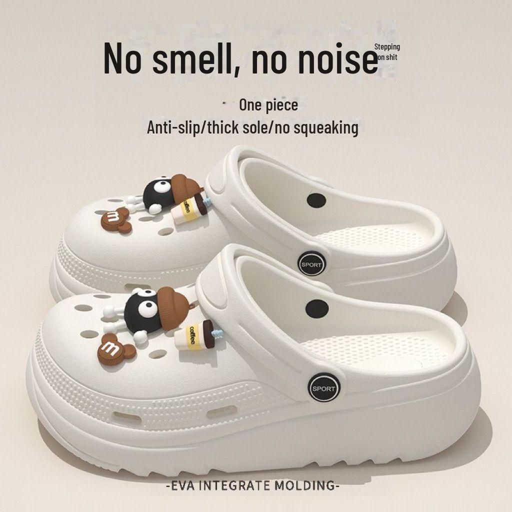 High-Value Women's Thick Bottom Non-Slip Summer Beach Crocs – Popular Online Celebrity Style