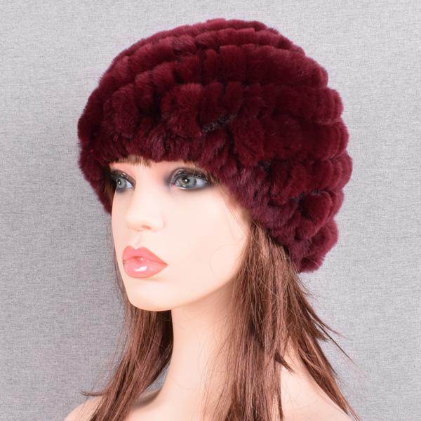 Зимняя теплая вязаная меховая шапка из кроличьего меха с ананасом, женские толстые шапки, шапочки для мамы