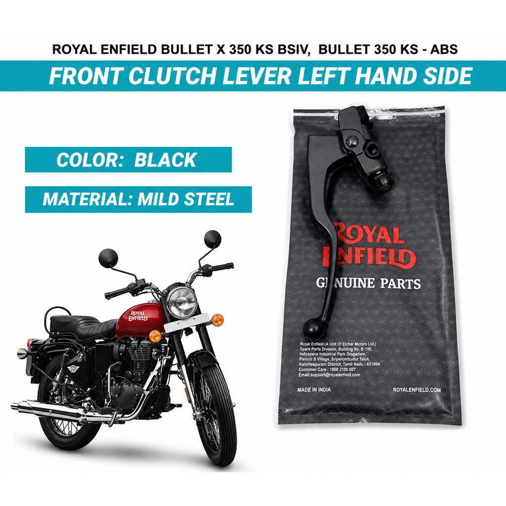 Royal Enfield "Black Front Clutch Lever Left Hand Side" Fit For BULLET X 350 BS4
