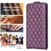 BF30 For iPhone 16 Vertical Flip Phone Case Rhombus Grid PU Leather Cell Phone Stand Cover