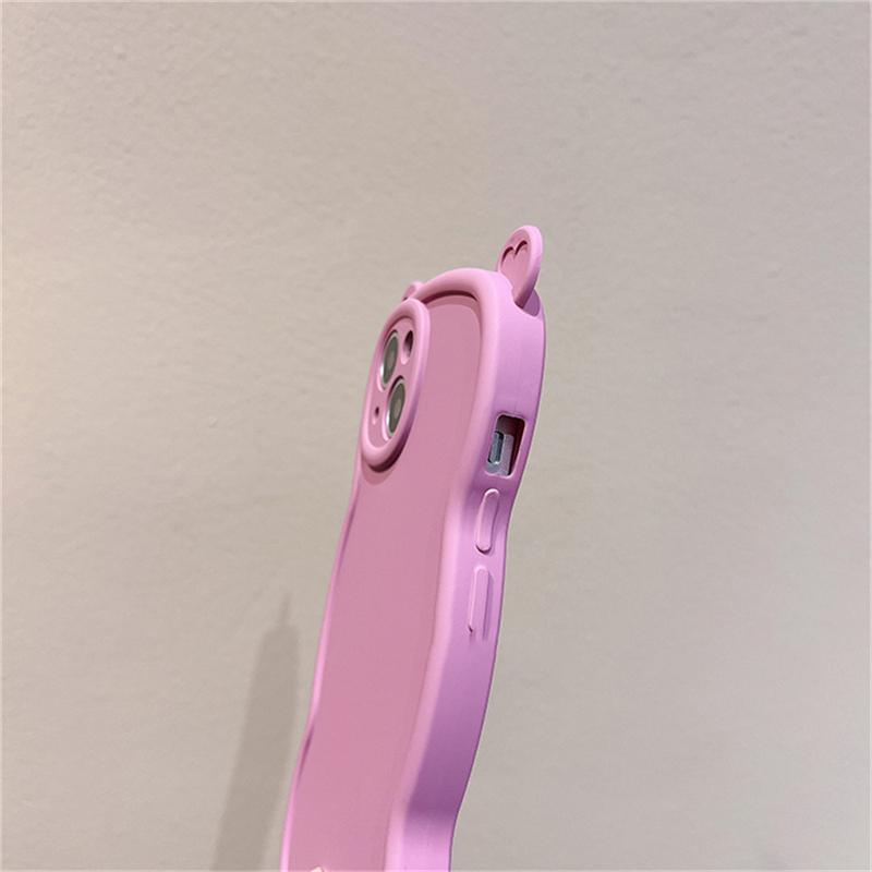 Корейский милый чехол для телефона с 3d мультяшными медвежьими ушками для Iphone 14 13 12 11 Pro Max X Xr, противоударный мягкий чехол с милыми животными
