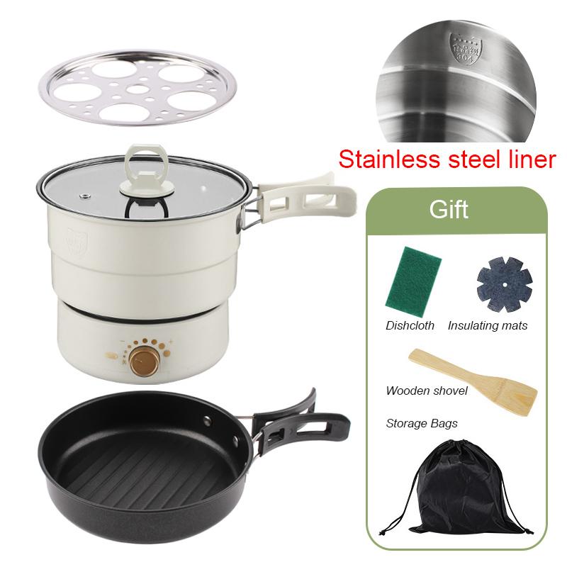 110 В 220 В складная раздельная кастрюля для приготовления пищи, портативная мультиварка, сковорода, рисоварка, пароварка, тушеное мясо, суп, лапша, котел для путешествий