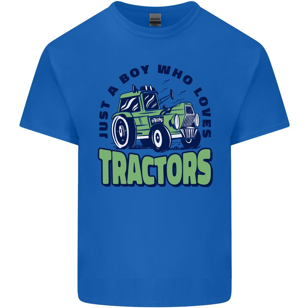 Just a Boy Who Loves Tractors Farmer Unisexs Light Cotton TShirt