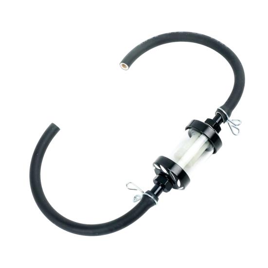 Visible Clear Glass Fuel Filter with Thickened 5/16-Inch Fuel Line And Hose Clamps Universal Oil Filter Kit