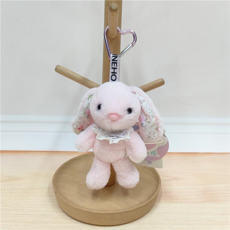 Rabbit Cartoon Plush Keychain Toy Animal Keyring Stuffed Doll For Kids Gift