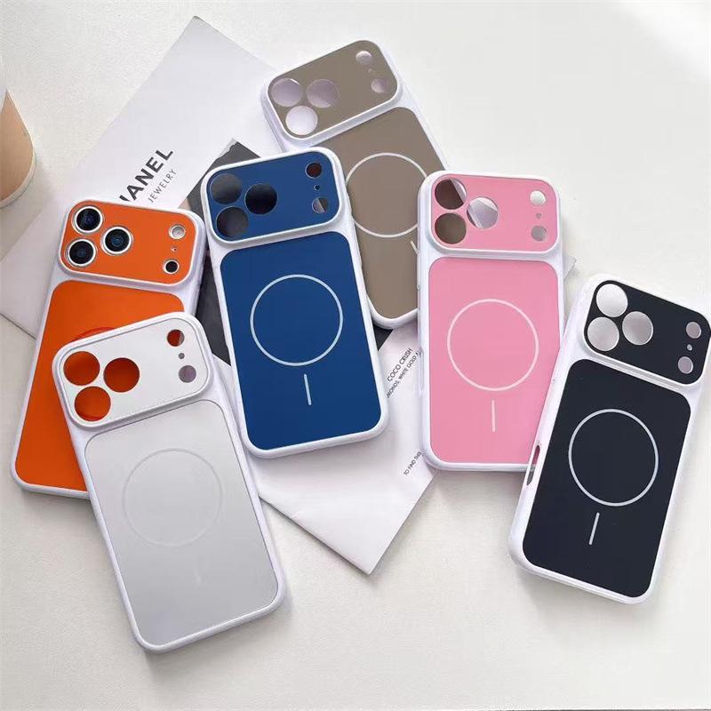 Совместимый магнитный чехол для iPhone 17 Pro Max - Apple 16 Pro Color Block Большое окно Защитный чехол