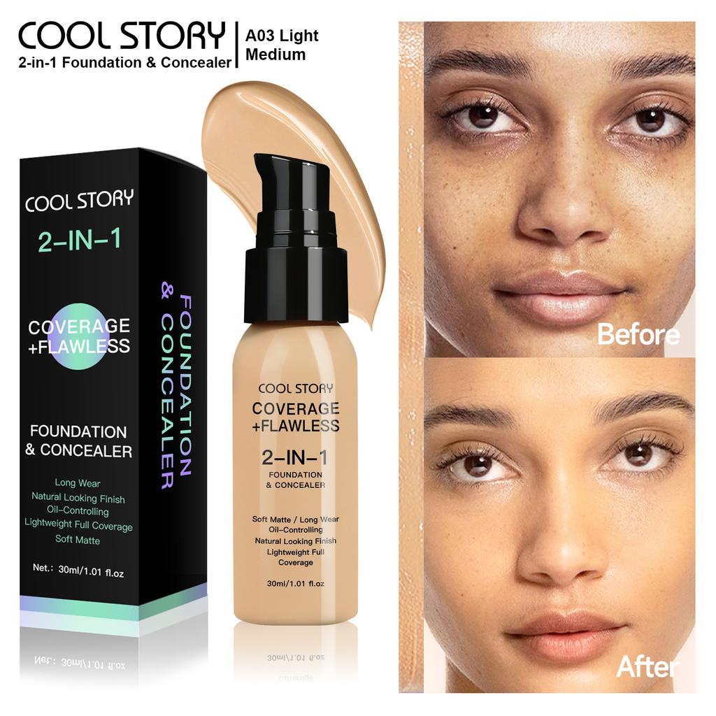 Жидкая тональная основа с полным покрытием, с контролем жирности, быстросохнущая, стойкая, не смываемая и цветостойкая основа