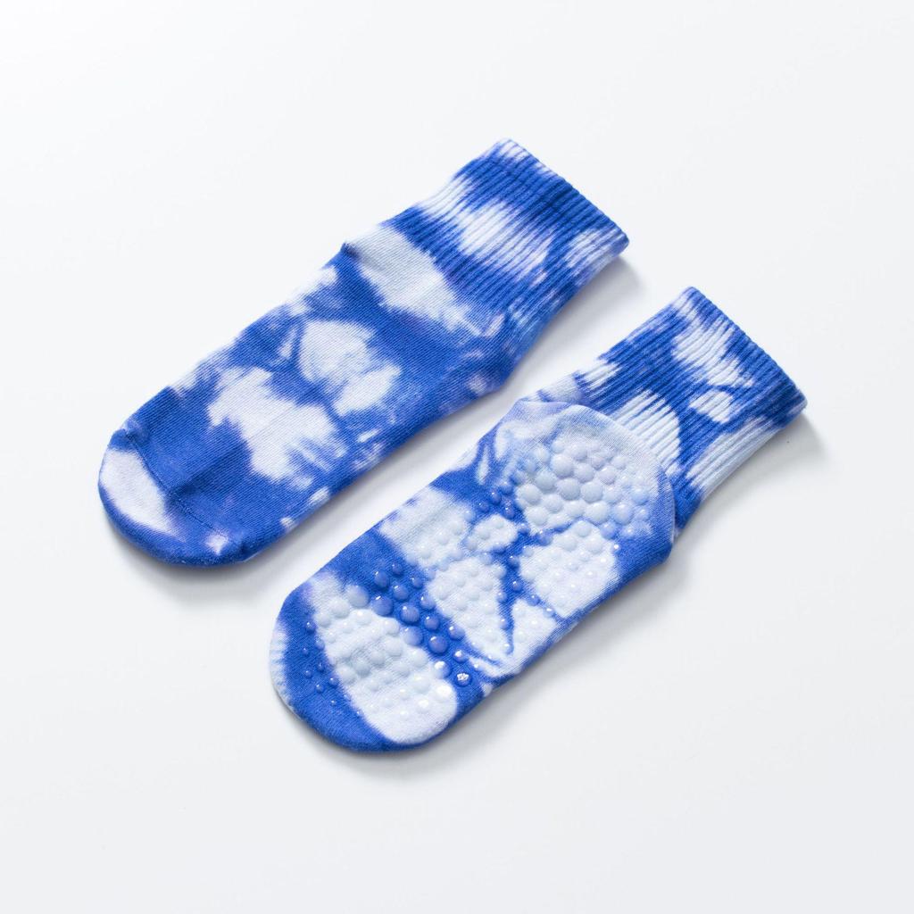Женские нескользящие махровые носки для йоги с принтом тай-дай — теплые, впитывающие пот, всесезонный спортивный дизайн