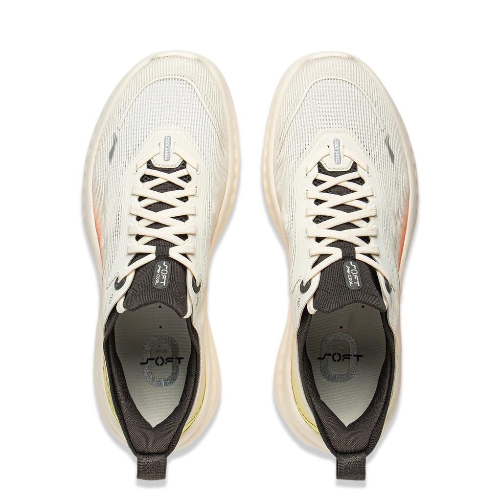 Li Ning Soft Cool 2 Удобная толстая подошва амортизирующая дышащая легкая повседневная обувь мужские кроссовки белые желтые оранжевые AGLV009-7