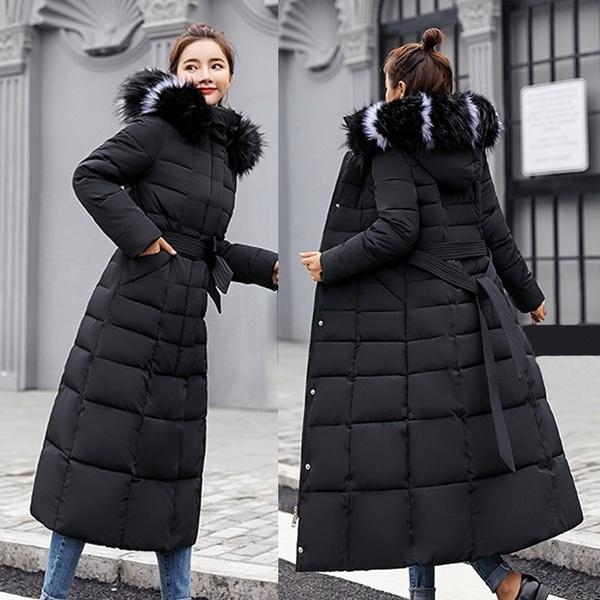 Women's Winter Down Coat Clothes Cotton-Padded Thickening Down Casual Winter Coat Long Jacket Down Parka