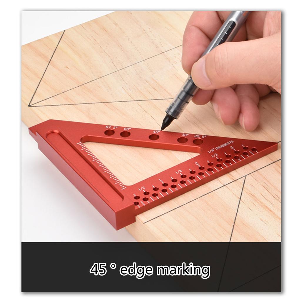 Layout Measuring Tool Multi Angle Measuring Ruler 22.5/30/45/67.5 Degree Triangle Ruler Woodworking Square Protractor
