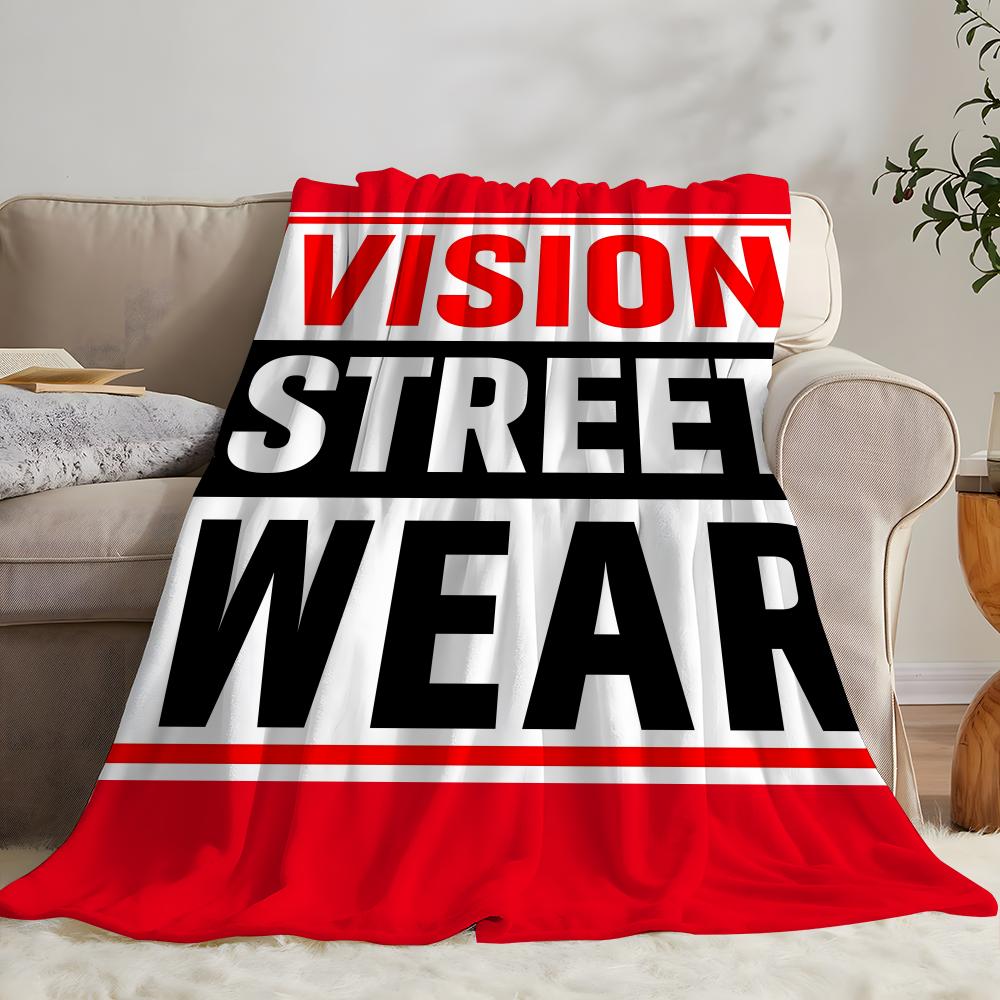 V-Vision Street Wear Throw Kid-Friendly Flannel Throw Blanket Soft Warm Anti-Static Washable All Season