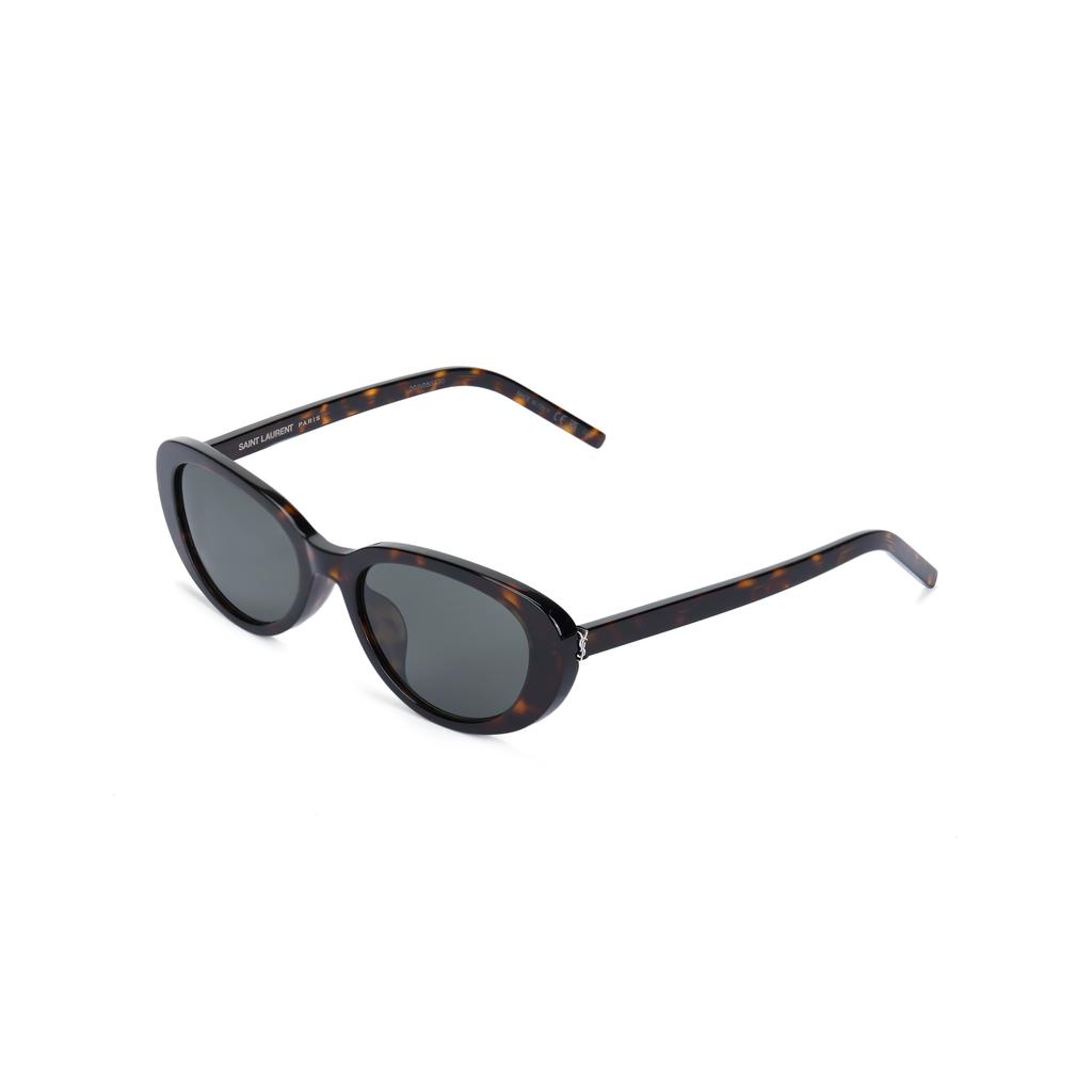 Saint Laurent Letter Detail Oval Sunglasses Women sunglasses Brown 843069Y99562338