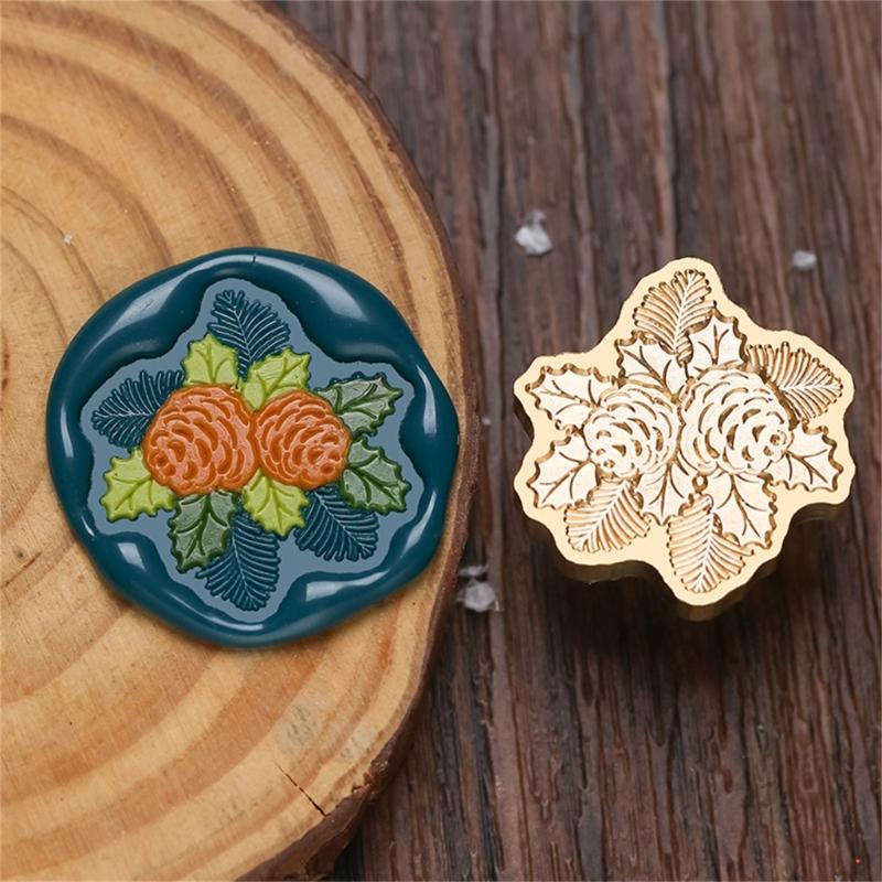 Vintage Stamp Head for Seal Letter Envelope Wedding Invitations Christmas Card Decoration, Christmas Embossed Seal Stamp