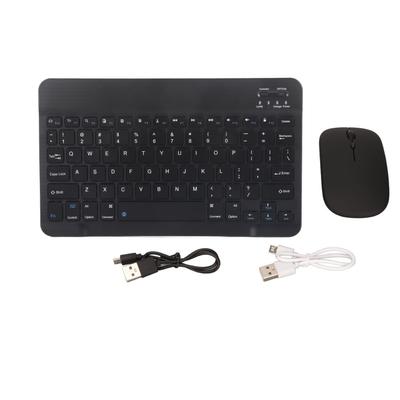 Беспроводная клавиатура и мышь 2.4G Bluetooth Dual Mode перезаряжаемая портативная внешняя бесшумная 10 дюймов черная