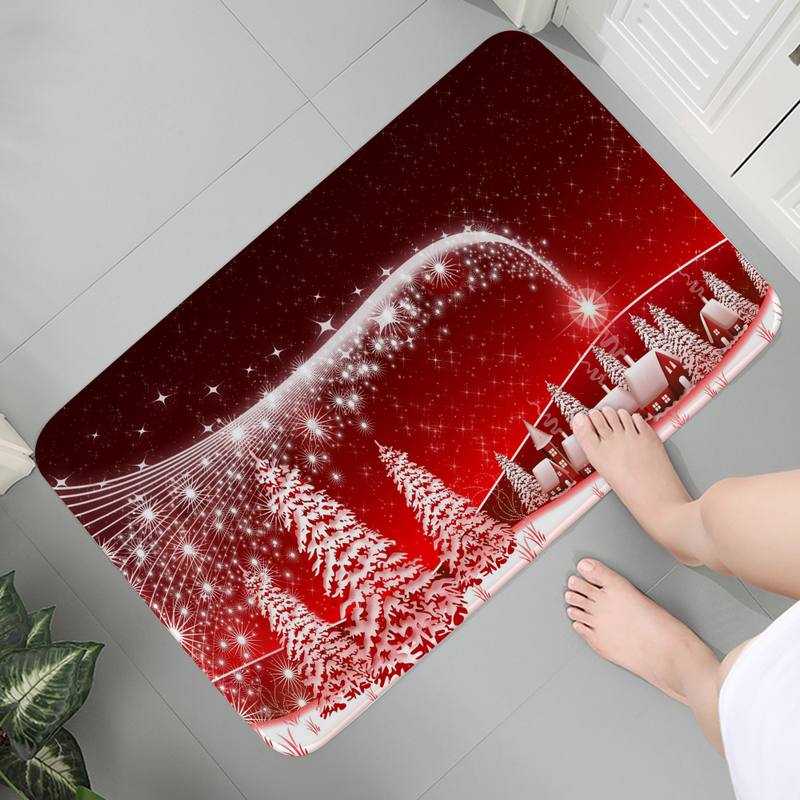 Коврик для входной двери с принтом Рождества, добро пожаловать, коврик для двери, противоскользящий коврик для ванной комнаты, Рождественский Новый год, украшение дома