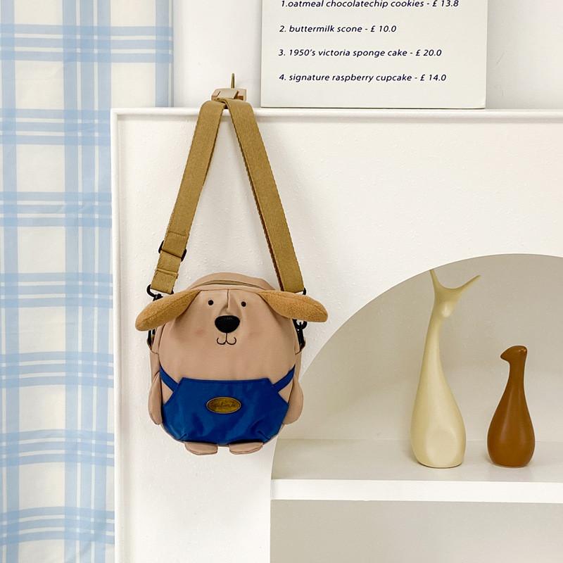Children Nylon Cute Dog Shoulder Bag With Breathable And Durable Design For School Use