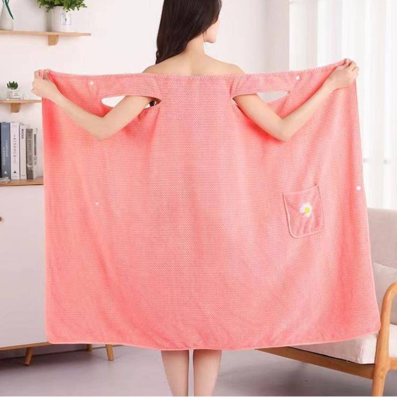 Женский банный халат с полотенцем 1 шт., с толстыми лямками, удлиненное банное полотенце можно носить, чтобы обернуть взрослые банные халаты, мягкий, не линяет