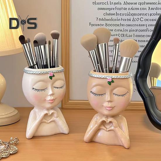 Цветочный горшок в виде лица в стиле Love Girl Head Plant Pot Small Lady Face Planter для суккулентных комнатных и уличных растений, центральный элемент рабочего стола для гостиной