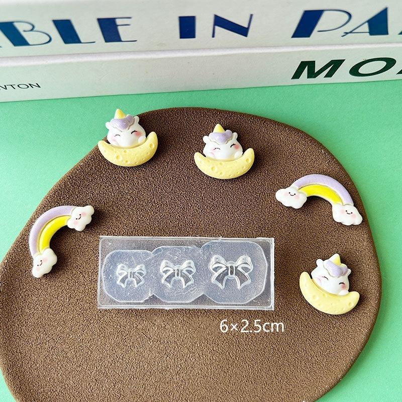 Сладкий бантик 3D силиконовая форма для ногтей Сердце Шаблоны для ногтей DIY Украшение для ногтей Пластины для стемпинга Инструменты для маникюрного дизайна