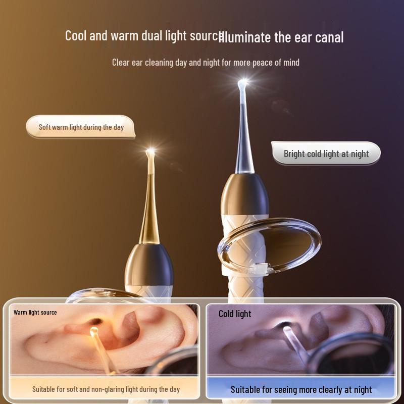 Мягкий наконечник для чистки ушей младенцев со светом и пинцетом
