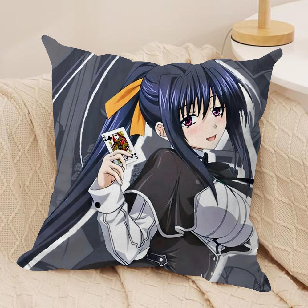 Sexy Anime HHigh School DxD Cushion Cover Silky Short Plush Invisible Zipper Dustproof Sofa Pillow Case For Home Decor