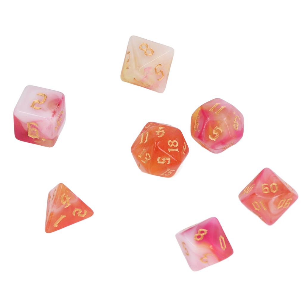 7шт. Набор многогранных игральных костей, акриловые портативные забавные игральные кости, реквизит для праздничной вечеринки, тип 2