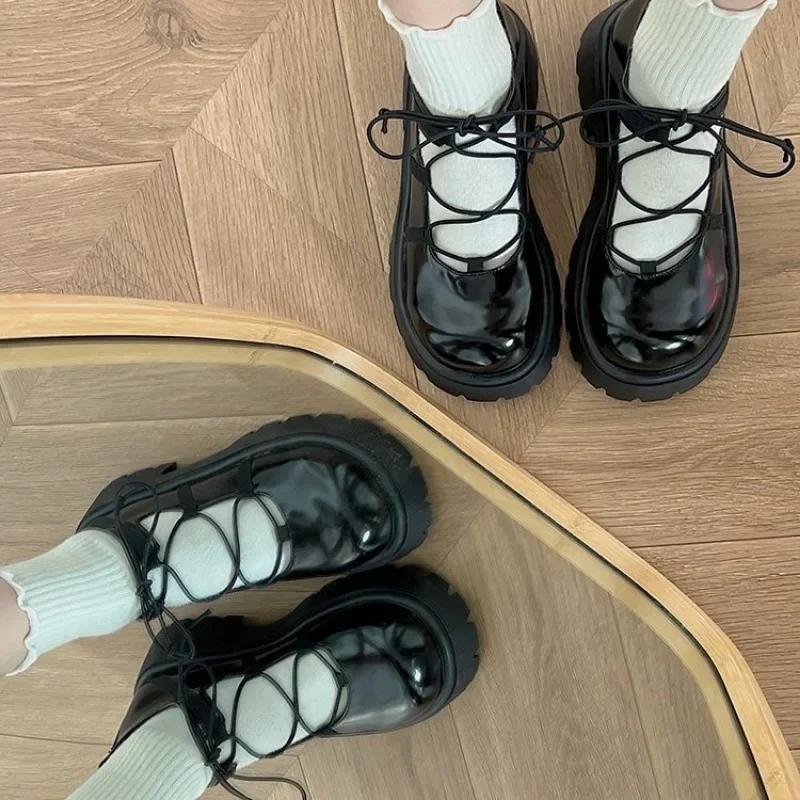 Women's Shoes 2024 Solid Color Round Toe Fashionable Women's Shoes Shallow Mouth Thick Sole Professional Women's Shoes Mary Jane