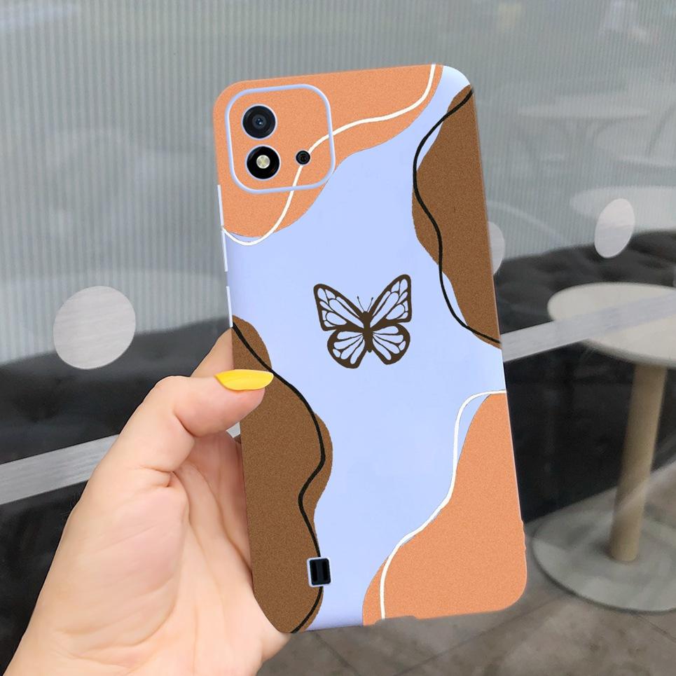 Для чехла Realme C11 2021 RMX3231 Корпус Ракушка Корова Леопардовый принт Блок цветов Корпус Сумка На RealmeC11 C 11 2021 Fundas Coques Мягкий