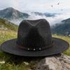 (One Size, Black) Men Straw Panama Hat, Wide Brim Sun Hat Lightweight Summer Top Hat for Outdoor Beach