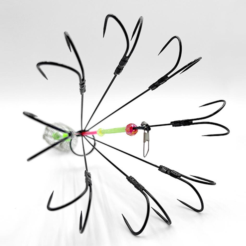 Кальмаровые джиги Морская рыбалка Крючок для осьминога Крючок-зонтик для кальмара Рыболовная приманка Ловушка Кормушка Клетка Острый рыболовный крючок Инструмент для ловли