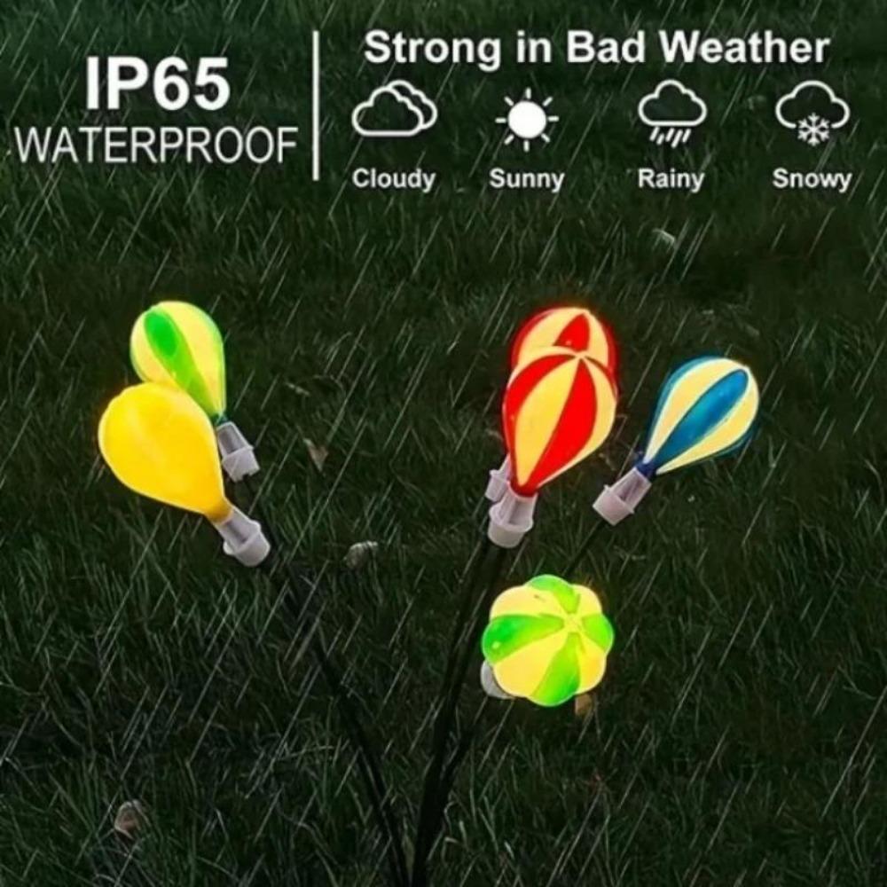 6-светодиодный солнечный светильник, воздушный шар, газонная вилка, уличный двор, сад, кемпинг, ветряной качели, праздничная атмосфера, декоративные огни