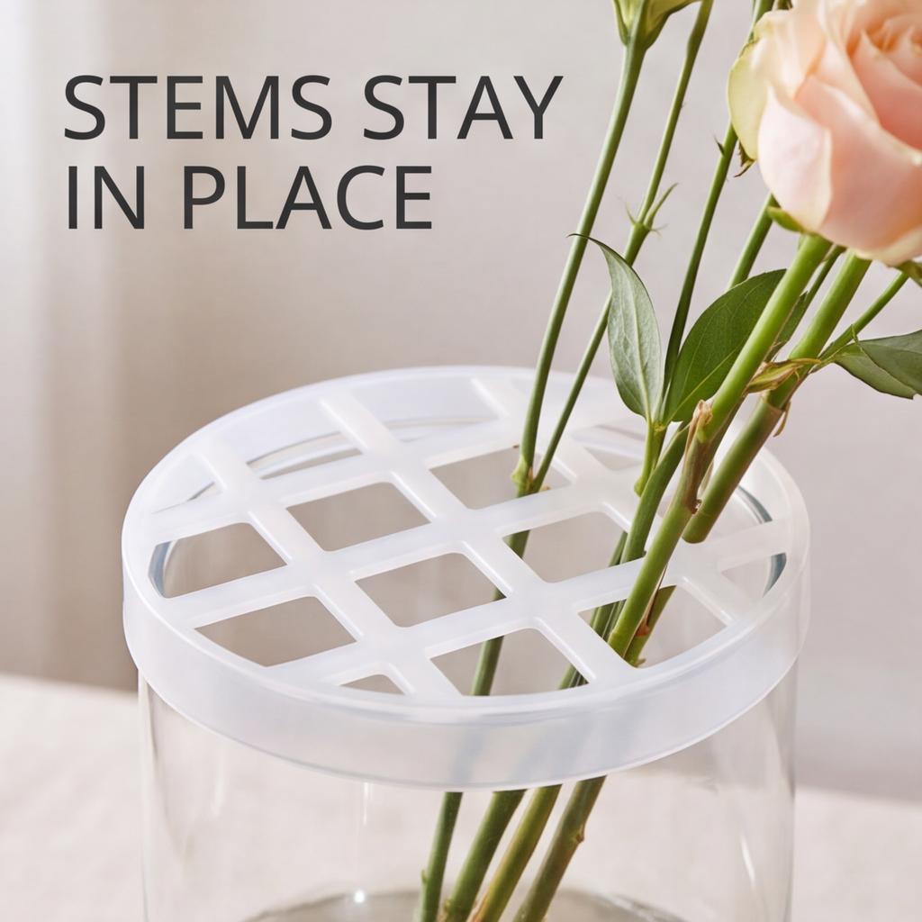 2pcs Reusable Silicone Flower Arranging Grid - Stretchable Vase Holder for Floral Arrangement DIY Wedding Bouquet Decoration Tool Fits Most Vases
