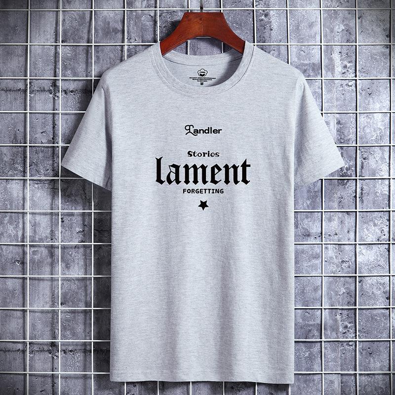 Мужская летняя хлопковая футболка с коротким рукавом большого размера, свободные тонкие топы с принтом