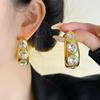 Европейские и американские роскошные геометрические серьги-кольца с цирконием - Модные, Высококачественные, Универсальные украшения