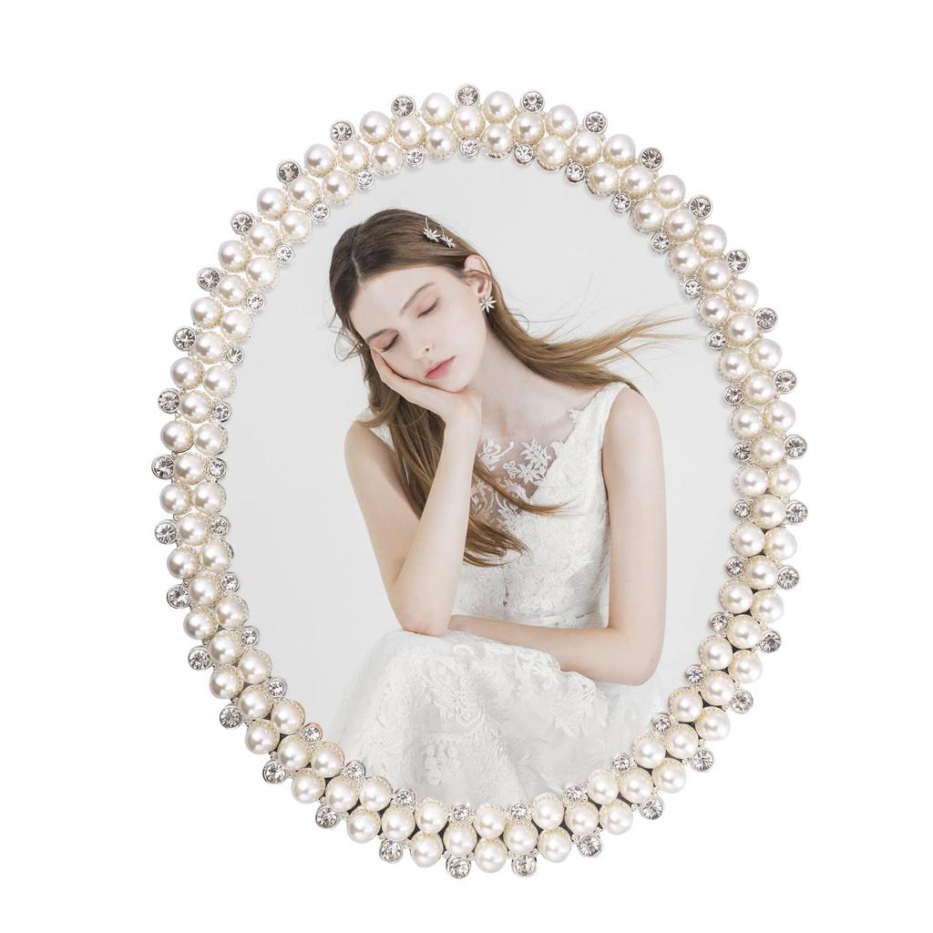1 Pcs 6-inch 7-inch 8-inch 10-inch Pearl Frame Wedding Rhinestone European Style Desktop Frame, Family and Friends Gift Hom