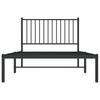 vidaXL Bettgestell mit Kopfteil Metall Schwarz 100x190 cm