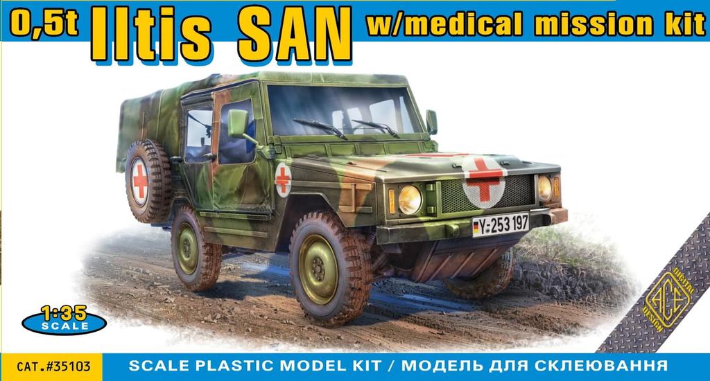 Ace German Iltis 4WD Vehicle Field Ambulance Type Type183 Plastic Model UA35103 1/35