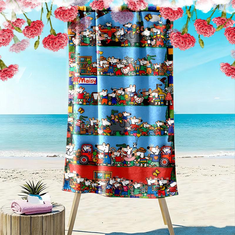 Maisy Mouse Beach Towel, Large Soft Quick Dry Towel for Beach Camping Swimming