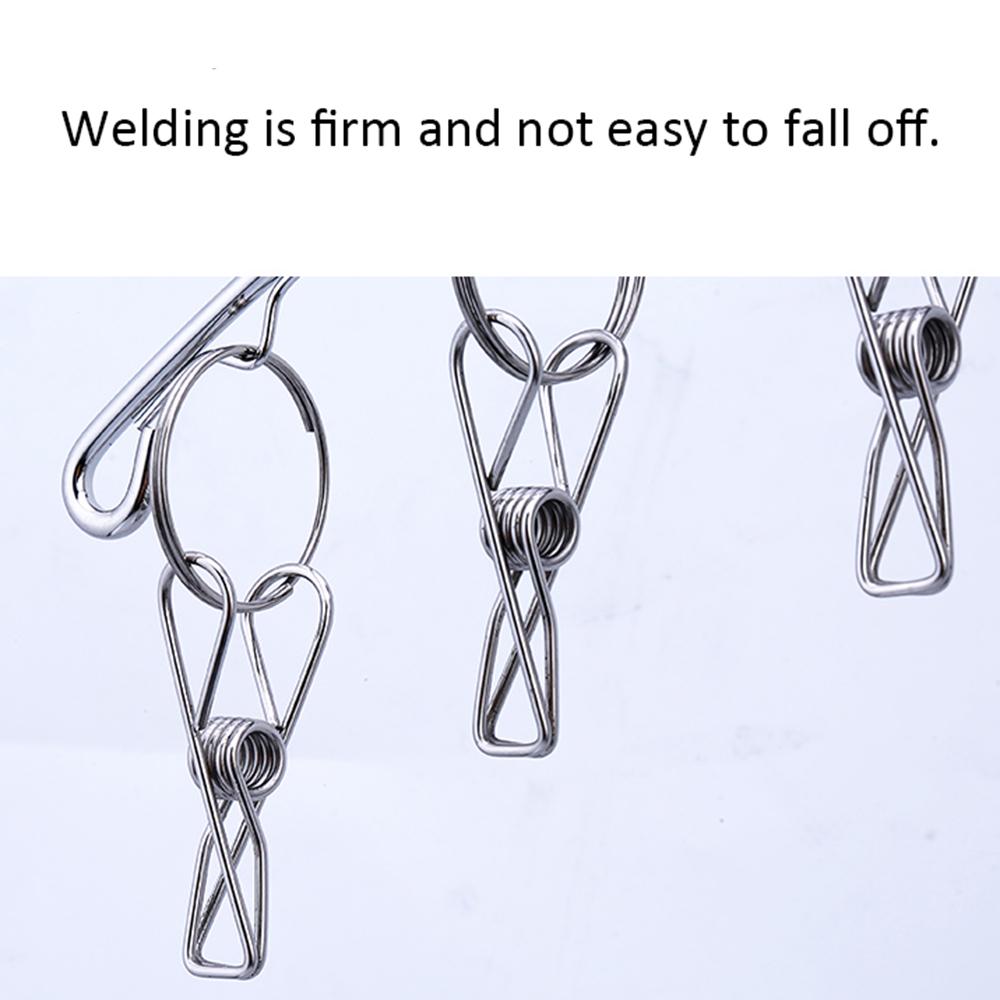 Clothes Hanger 10 Clips Stainless Steel Clothespins Clothes Drying Rack Clothes Hanger for Hanging Socks Baby Clothes Cloth Diapers Bras Towel Underw