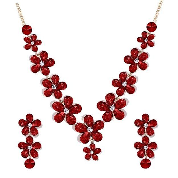 Комплекты украшений для женщин, ожерелье-чокер с кристаллами, комплект украшений с серьгами для девочек/женщин