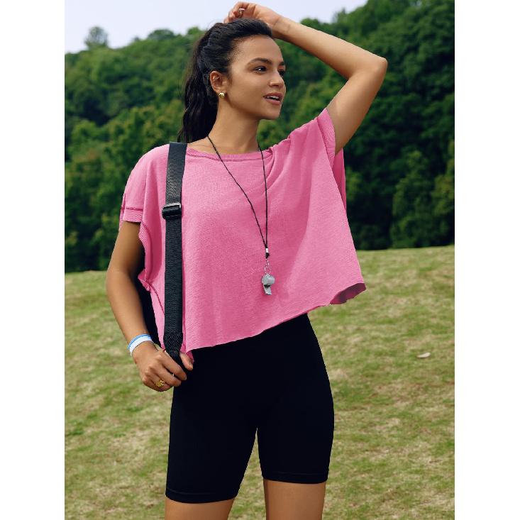 Летняя повседневная футболка с короткими рукавами для женщин, красивая спина, спортивная футболка для йоги, свободная повседневная дышащая короткая футболка