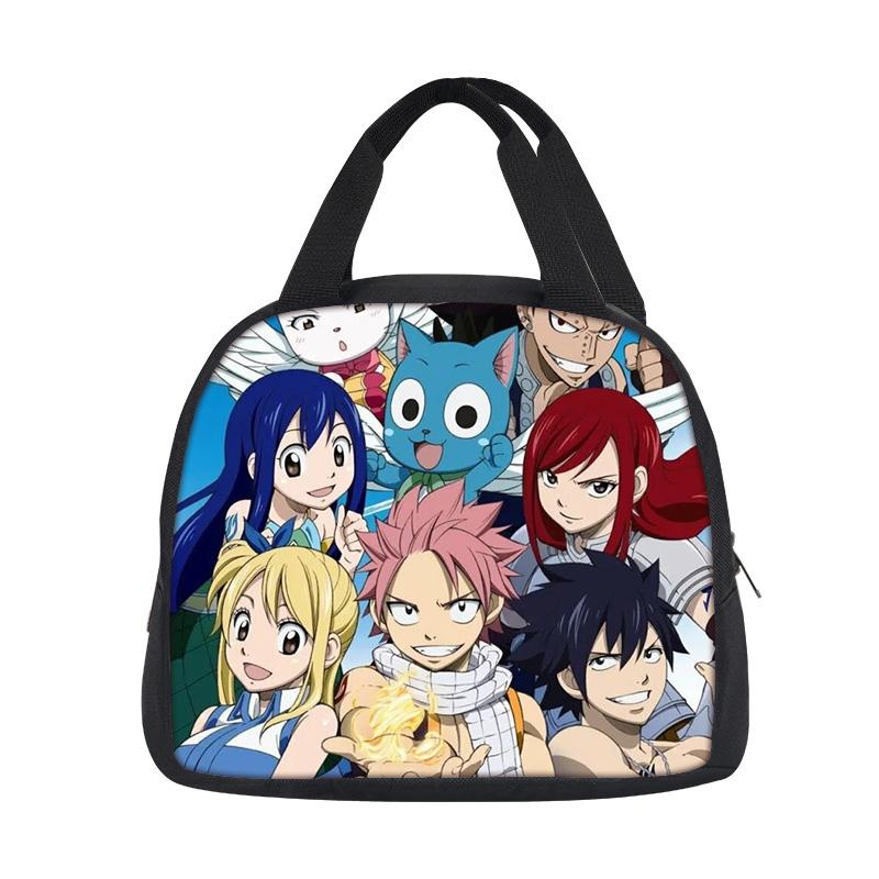 FAIRY TAIL Сумка для ланча Мультяшный Аниме Принт Студенческие Мальчики и Девочки Новый Стиль Легкая, Маленькая, Большая Вместимость, Универсальная