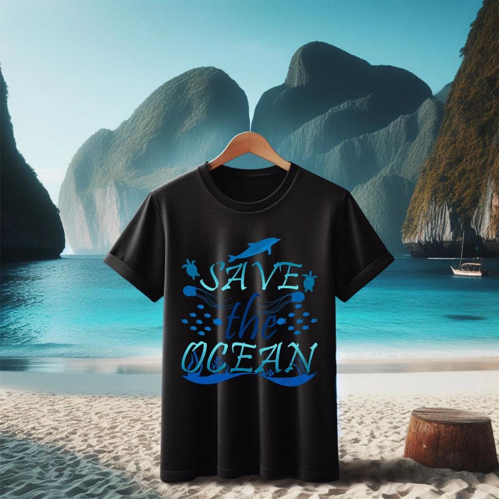 Save The Ocean T-shirt, Ocean conservation Tee, Blue planet conservation Tee