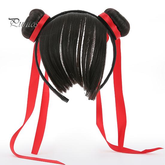 Парик для собаки Обрезаемая повязка на голову Стиль украшения для домашних животных с красной лентой Простота в использовании Забавный забавный моющийся аксессуар для костюма ручной работы для владельцев собак Маленький