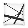 Black White Geometric Lines Square Pillowcase Polyester Linen Velvet Printed Decorative Throw Pillow Seater Cushion Cover