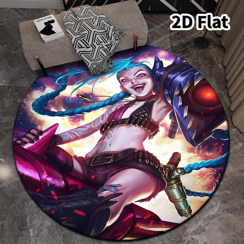 Jinx Round Area Rug Carpet Rug For Living Room Bedroom Sofa Playroom Decor Nonslip Floor Mat